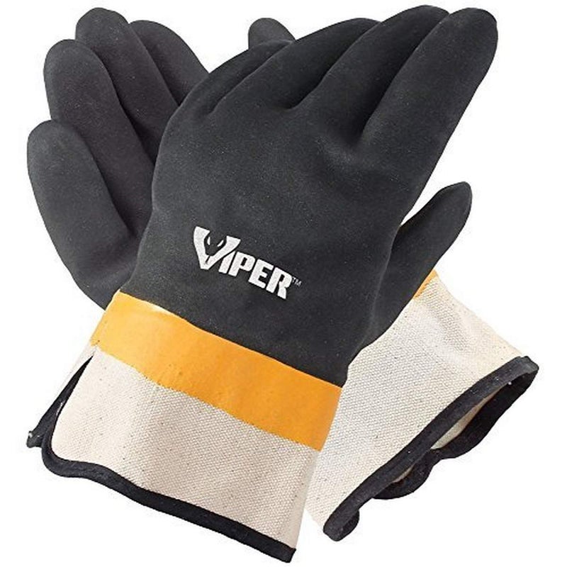 Galeton Viper XL Double Coated PVC Gloves Safety Cuff Black (Pack of 12) 12217,X-Large - Image 1